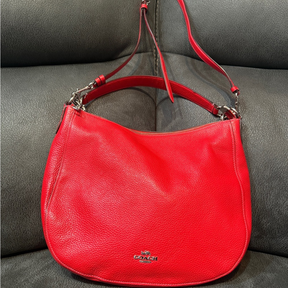 Coach Vibrant Red Leather Shoulder Bag